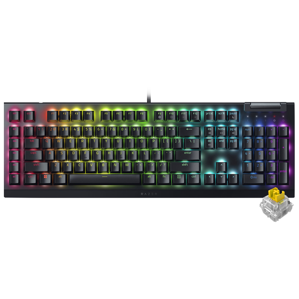 Teclado Gamer Mecânico Razer BlackWidow V4 X / RGB / Português - Preto (RZ03-04701900-R3U1)