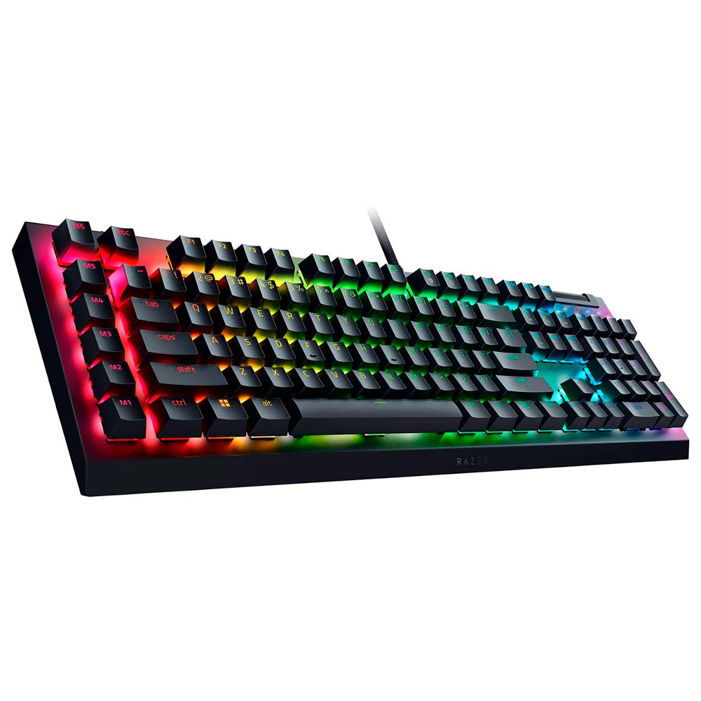 Teclado Gamer Mecânico Razer Blackwidow V4 X USB / RGB / Inglês - Preto (RZ03-04700200-R3U1)