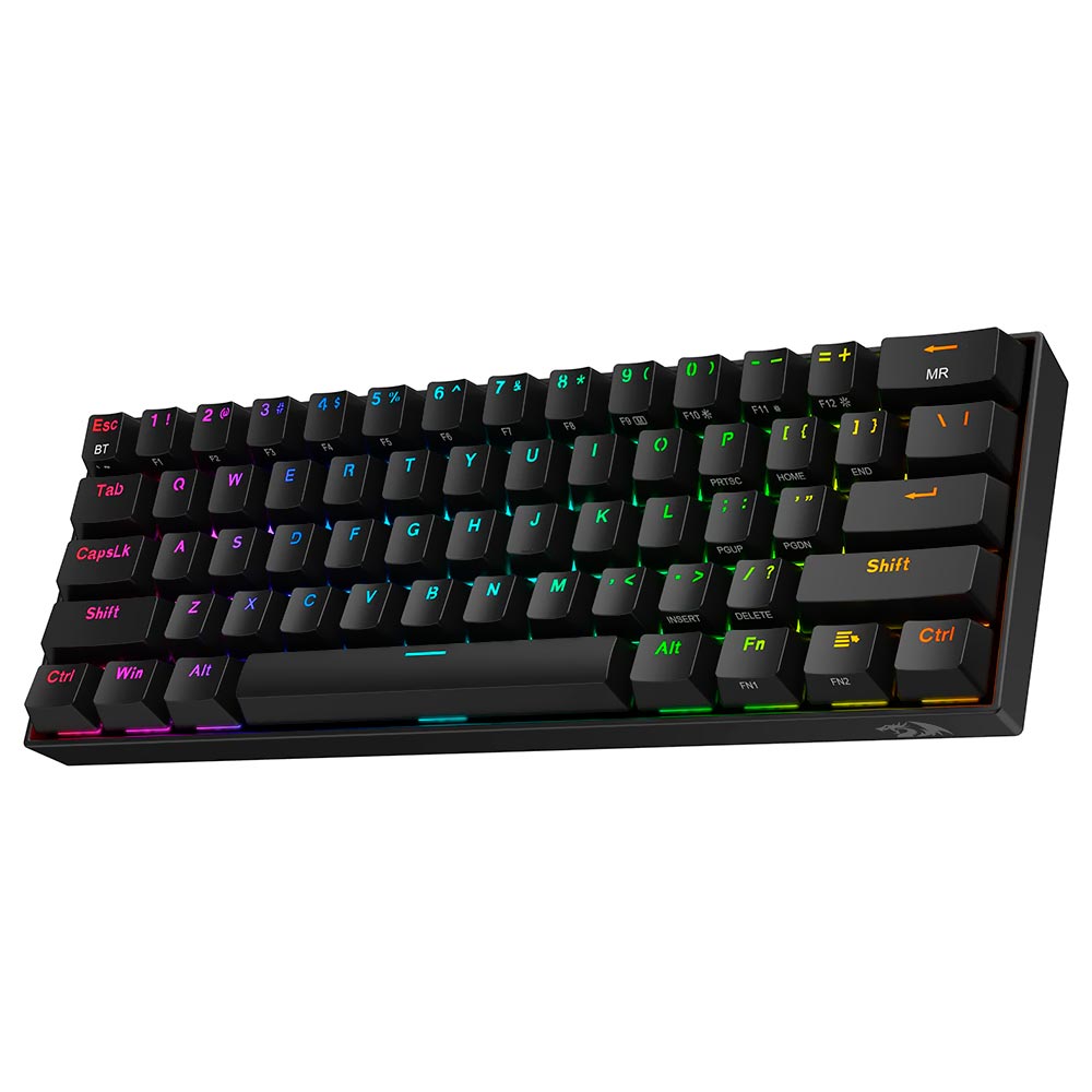 Teclado Gamer Mecânico Redragon K530 Draconic Wireless / RGB / Brown / Inglês - Preto