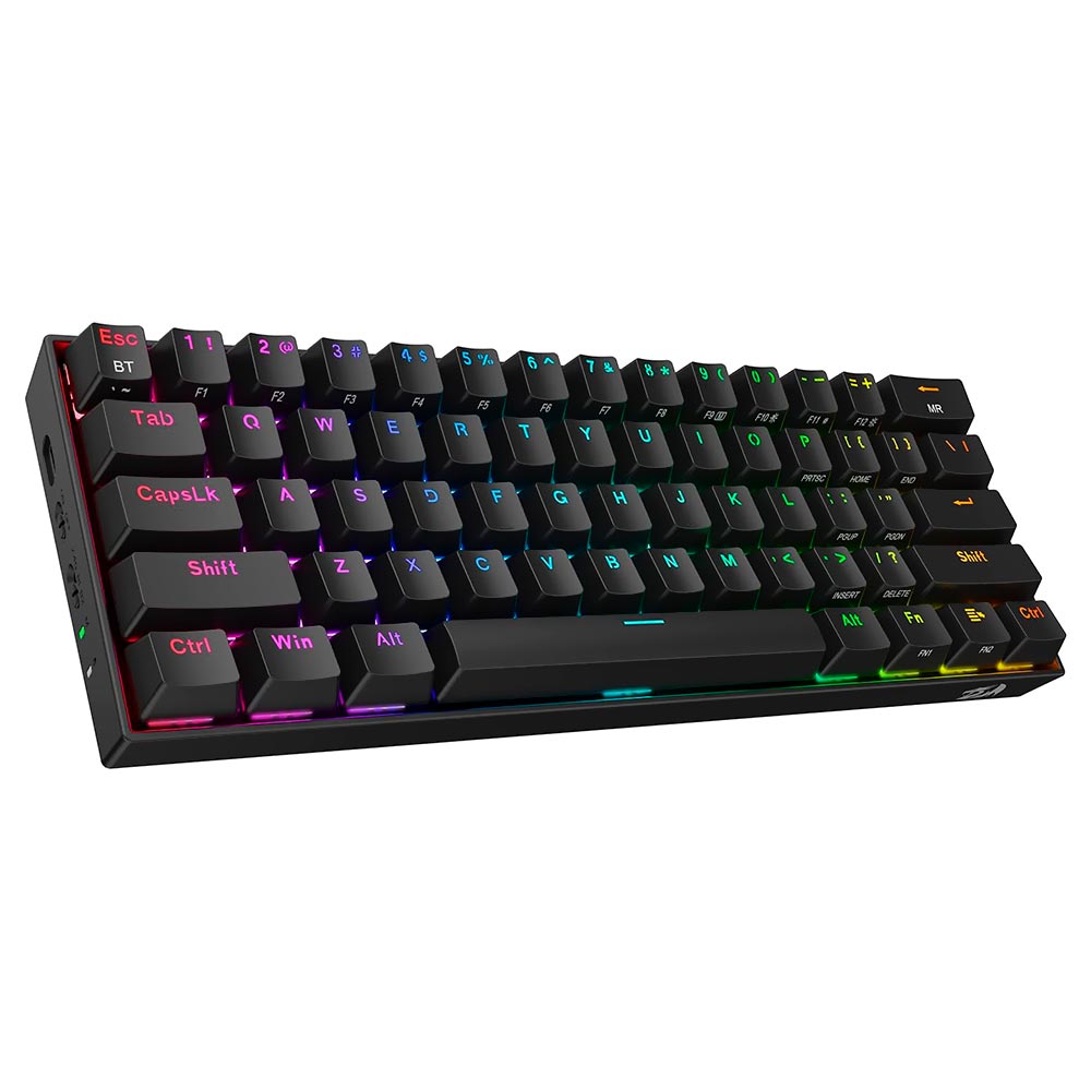 Teclado Gamer Mecânico Redragon K530RGB-PRO Draconic Pro Wireless / Brown / Inglês - Preto