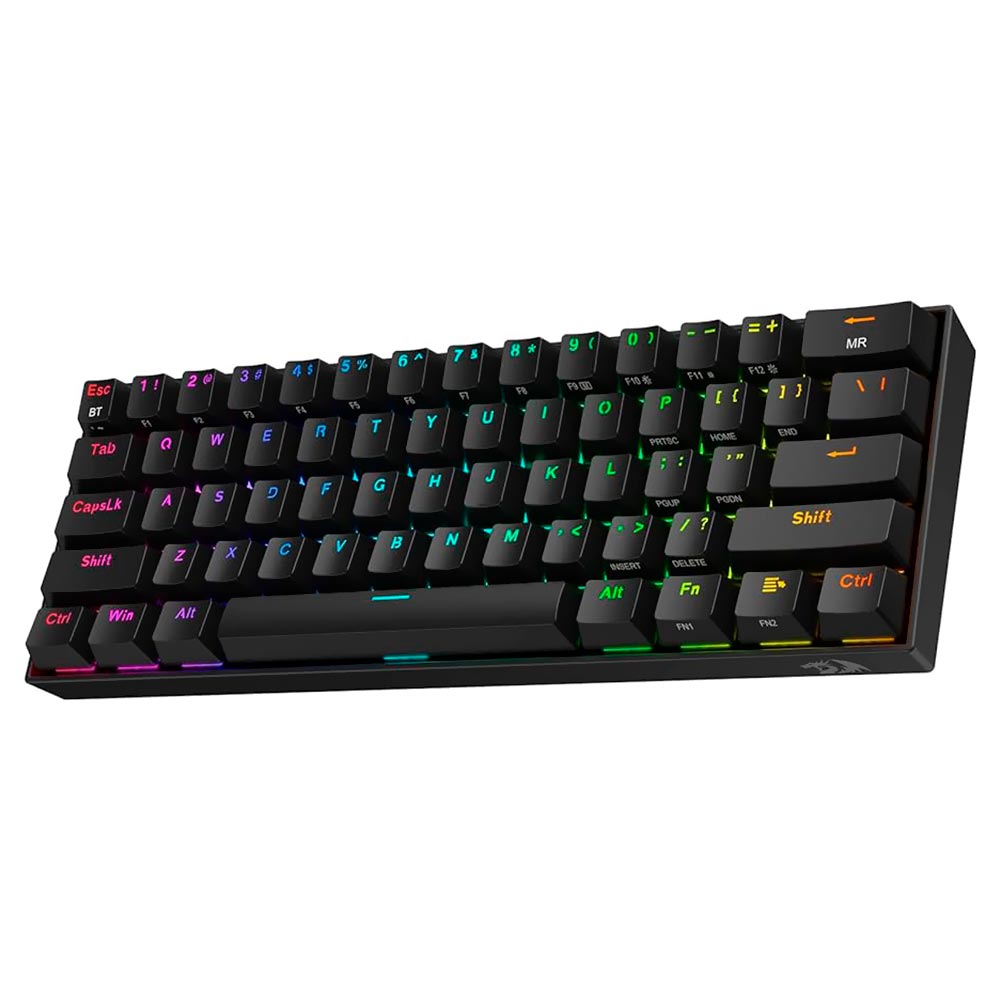 Teclado Gamer Mecânico Redragon K530RGB-PRO Draconic Pro Wireless / Brown / Inglês - Preto