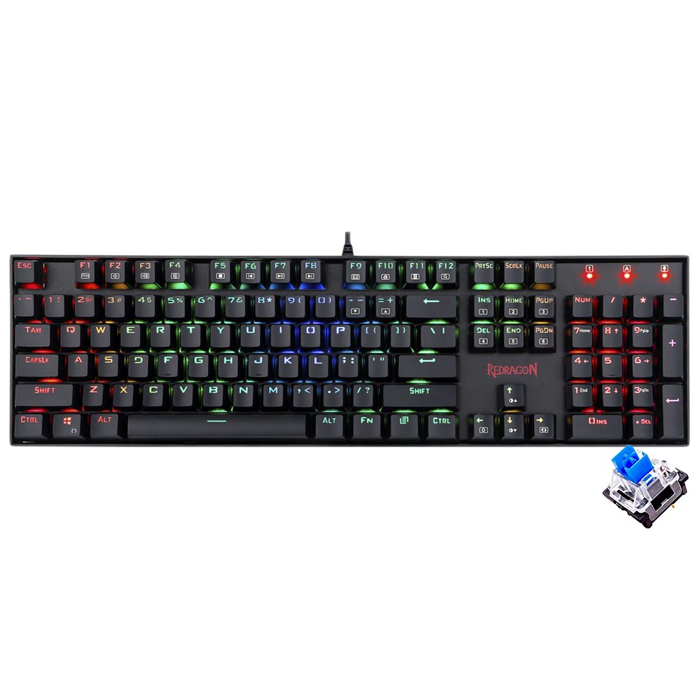 Teclado Gamer Mecânico Redragon K551RGB-1 Mitra USB / RGB / Inglês - Preto