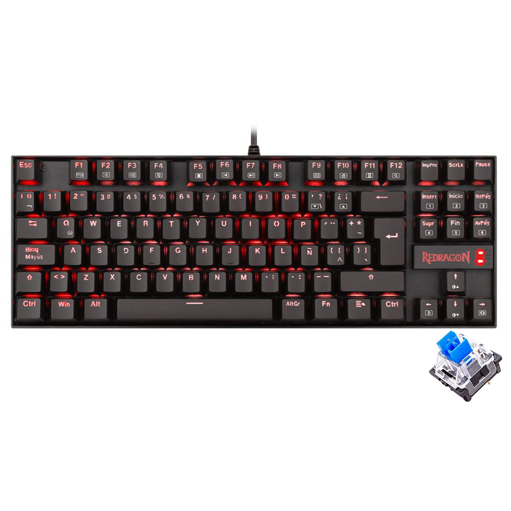 Teclado Gamer Mecânico Redragon K552-2 Kumara USB / Espanhol - Preto