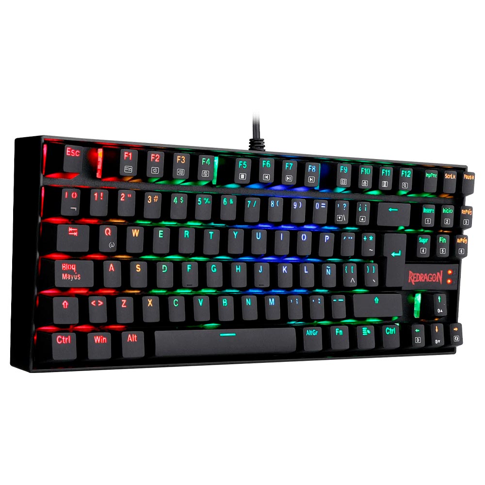 Teclado Gamer Mecânico Redragon K552RGB-1 Kumara USB / RGB / Blue / Espanhol - Preto