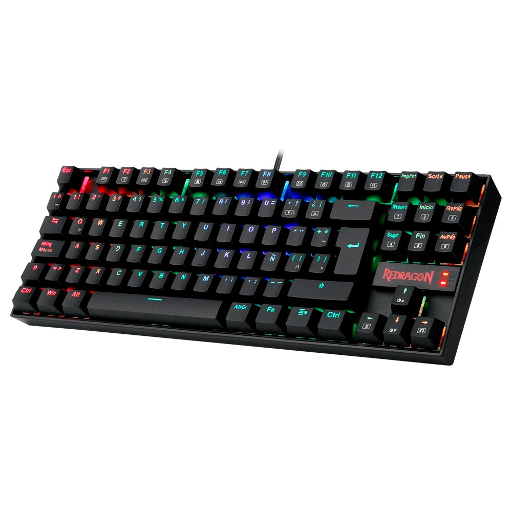 Teclado Gamer Mecânico Redragon K552RGB-1 Kumara USB / RGB / Blue / Espanhol - Preto