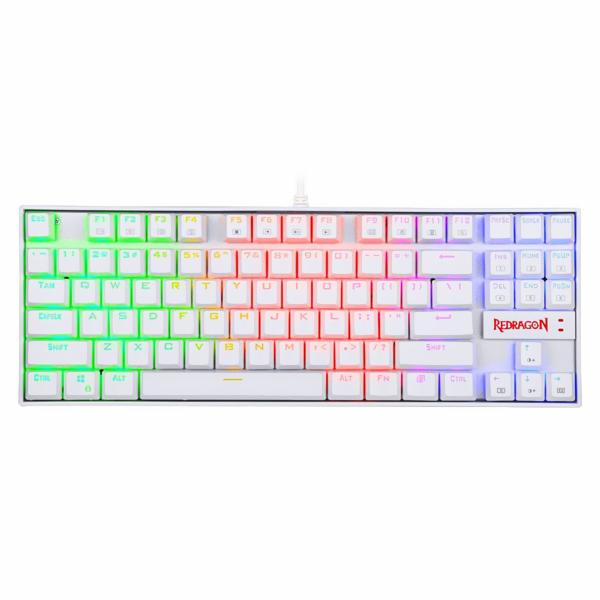 Teclado Gamer Mecânico Redragon K552W-RGB Kumara USB / RGB / Inglês - Branco