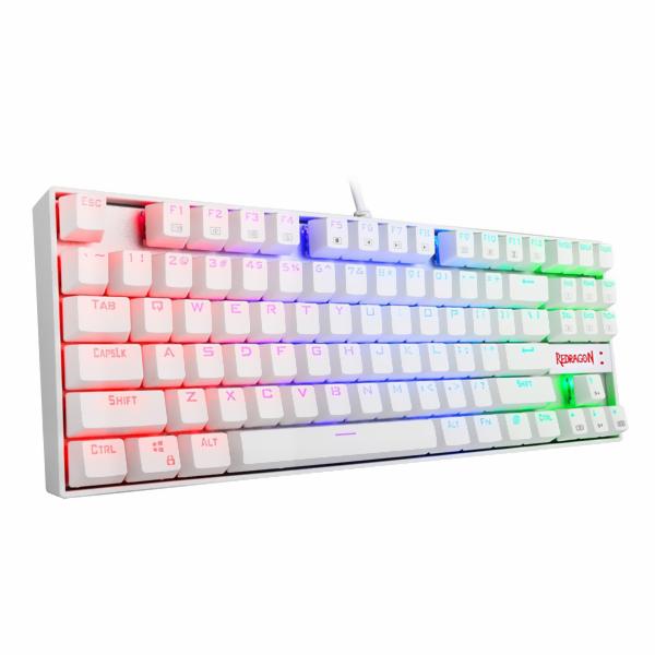 Teclado Gamer Mecânico Redragon K552W-RGB Kumara USB / RGB / Inglês - Branco