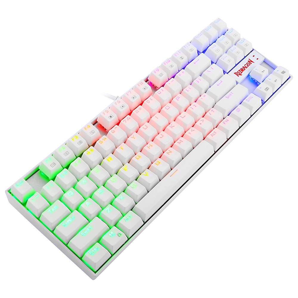 Teclado Gamer Mecânico Redragon K552W-RGB Kumara USB / RGB / Red / Inglês - Branco