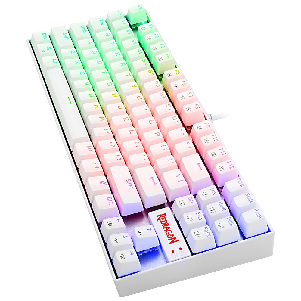 Teclado Gamer Mecânico Redragon K552W-RGB Kumara USB / RGB / Red / Inglês - Branco