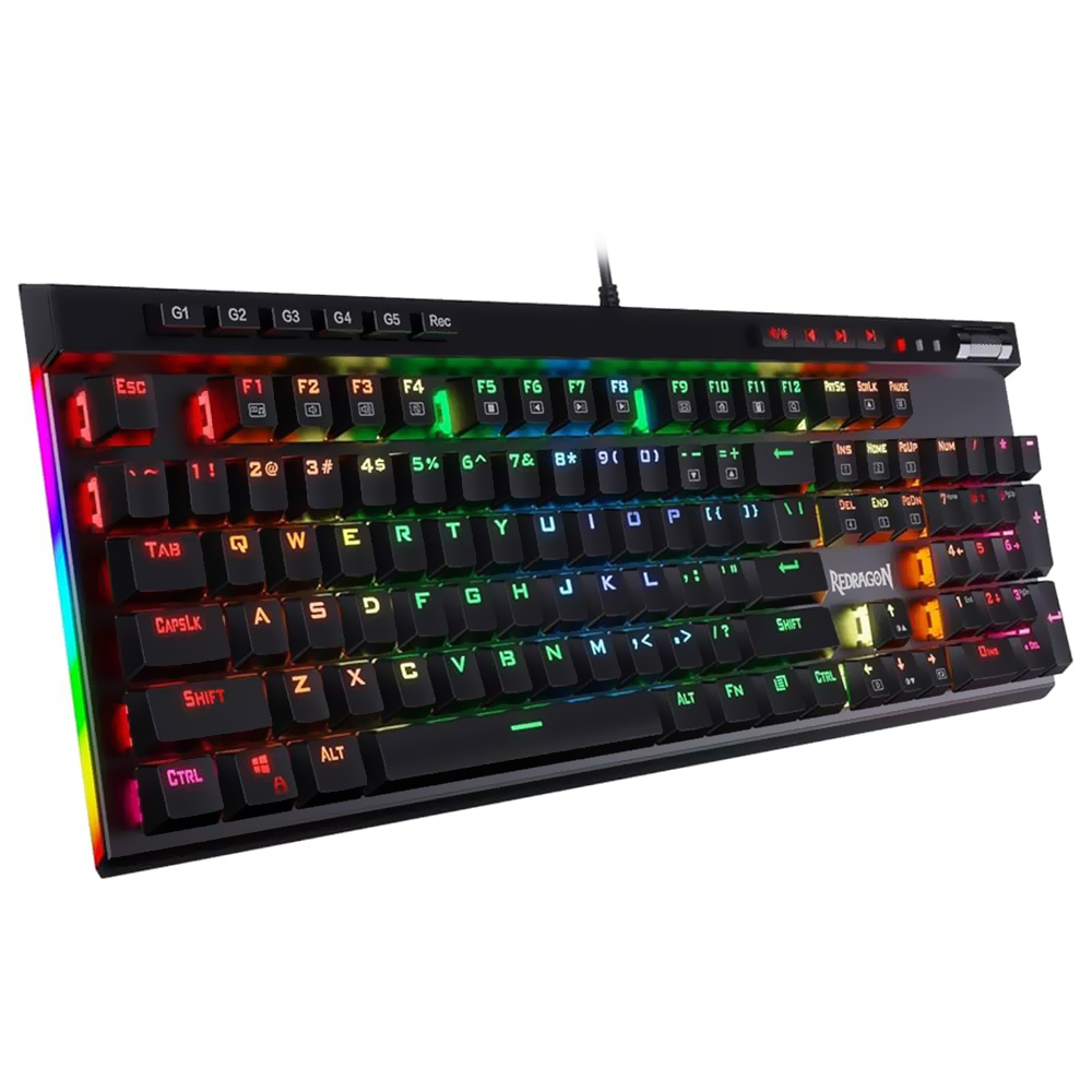 Teclado Gamer Mecânico Redragon K580RGB-PRO Vata Pro Wireless / RGB / Red / Inglês - Preto