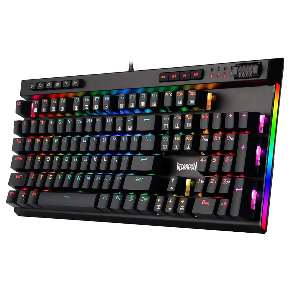 Teclado Gamer Mecânico Redragon K580RGB-PRO Vata Pro Wireless / RGB / Red / Inglês - Preto