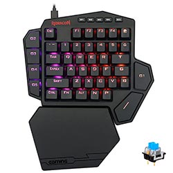 Teclado Gamer Mecânico Redragon K585RGB Diti USB / RGB / Blue / Inglês - Preto