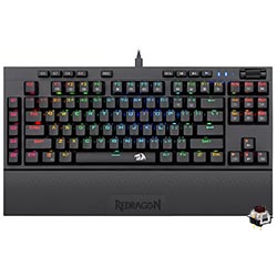 Teclado Gamer Mecânico Redragon K588RGB Broadsword USB / RGB / Brown / Inglês - Preto