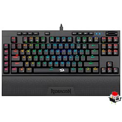 Teclado Gamer Mecânico Redragon K588RGB Broadsword USB / RGB / RED / Inglês - Preto