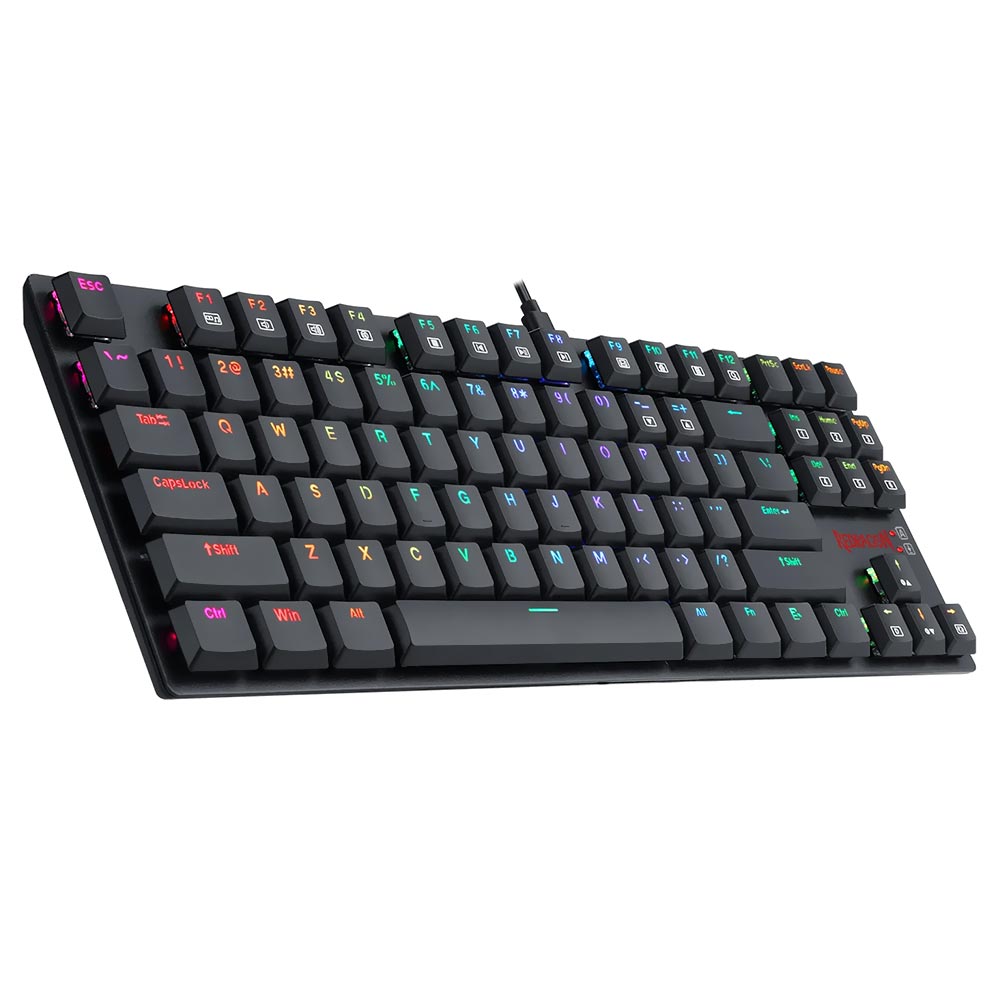 Teclado Gamer Mecânico Redragon K607-RGB APS TKL USB / RED / Inglês - Preto