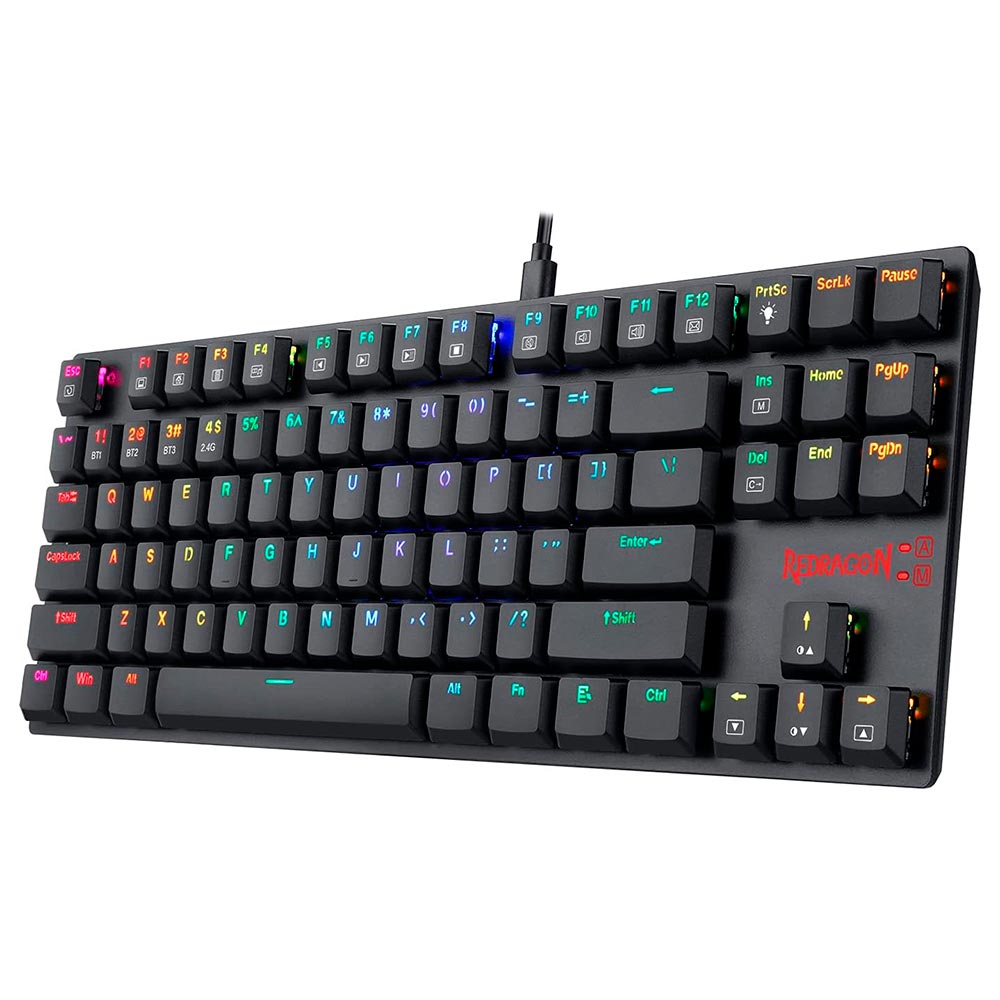 Teclado Gamer Mecânico Redragon K607P-KBS APS Pro Wireless / RGB / Blue / Inglês - Preto