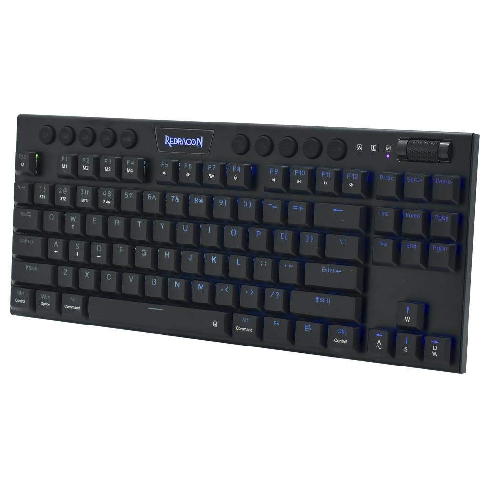 Teclado Gamer Mecânico Redragon K621RGB-PRO Horus Pro TKL Wireless / RED / Inglês - Preto