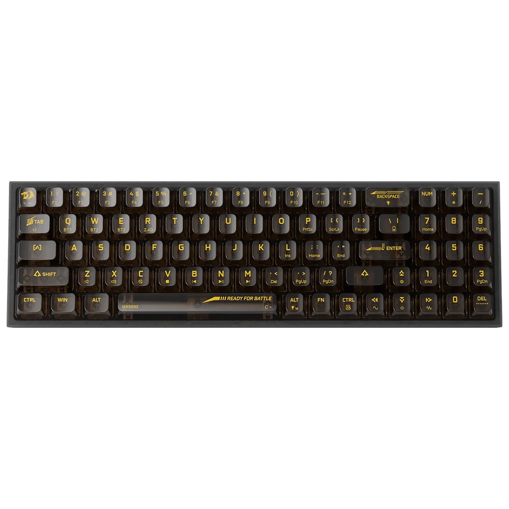 Teclado Gamer Mecânico Redragon K628CTB-RGB-PRO Pollux Pro / Inglês - Preto Transparente
