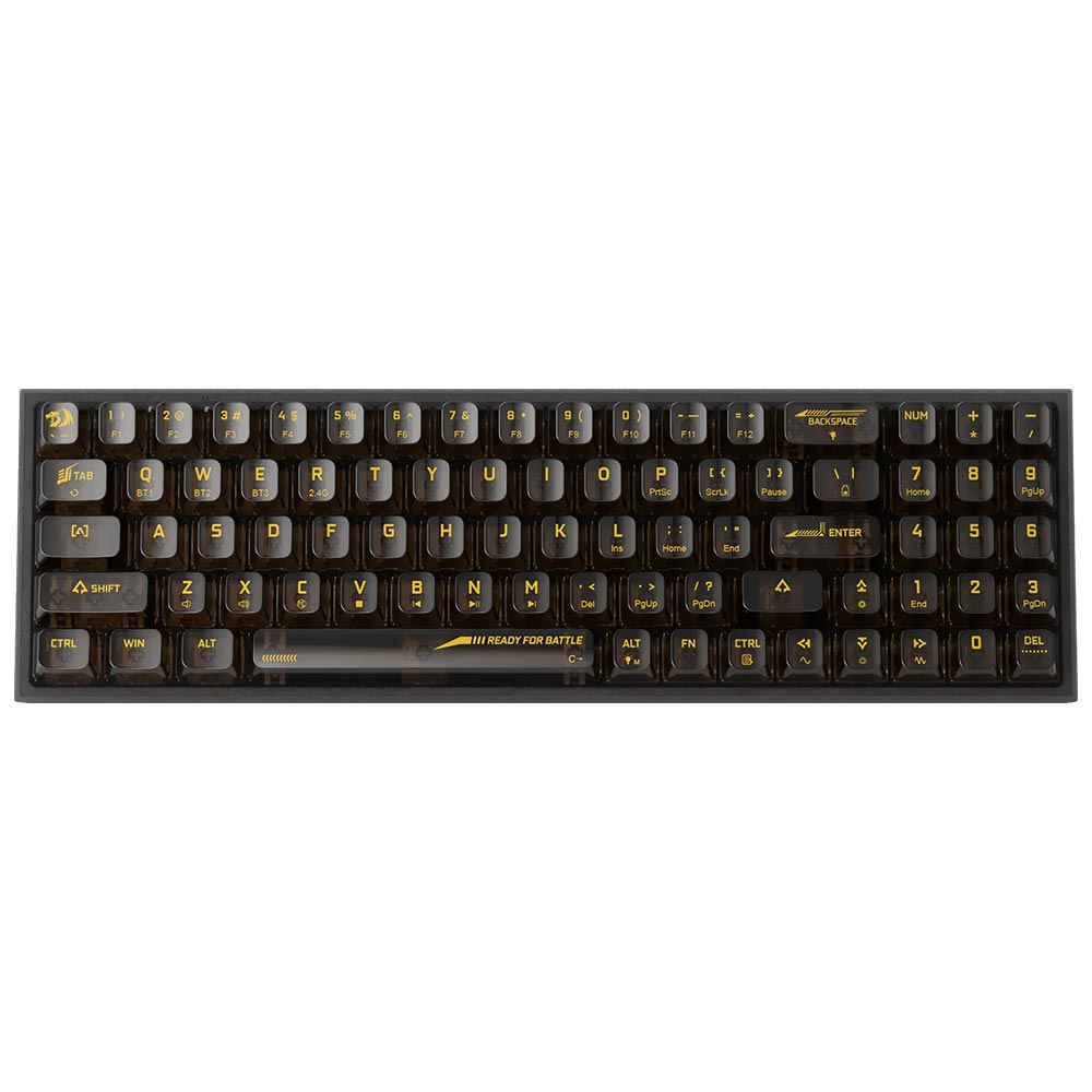 Teclado Gamer Mecânico Redragon K628CTB-RGB-PRO Pollux Pro / Inglês - Preto Transparente