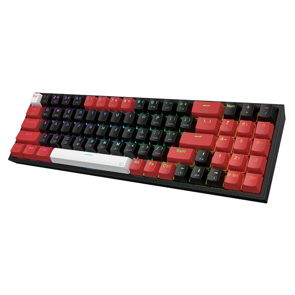 Teclado Gamer Mecânico Redragon K628RGB-PRO-BRW Pollux Pro / RED / Inglês - Preto