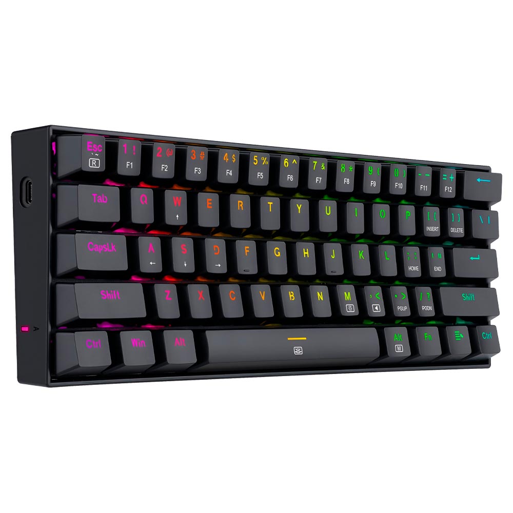 Teclado Gamer Mecânico Redragon K630RGB Dragonborn USB / RGB / Brown / Inglês - Preto