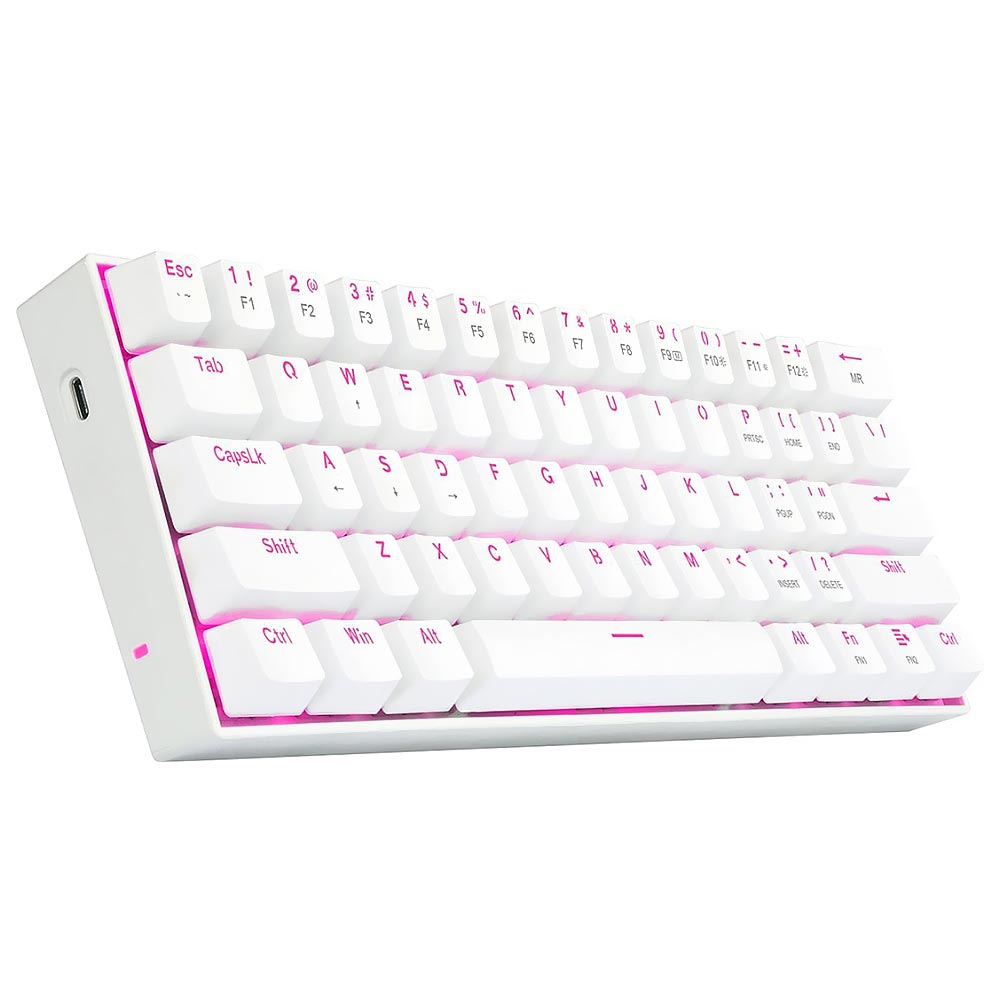 Teclado Gamer Mecânico Redragon K630W Dragonborn USB / Inglês - Branco