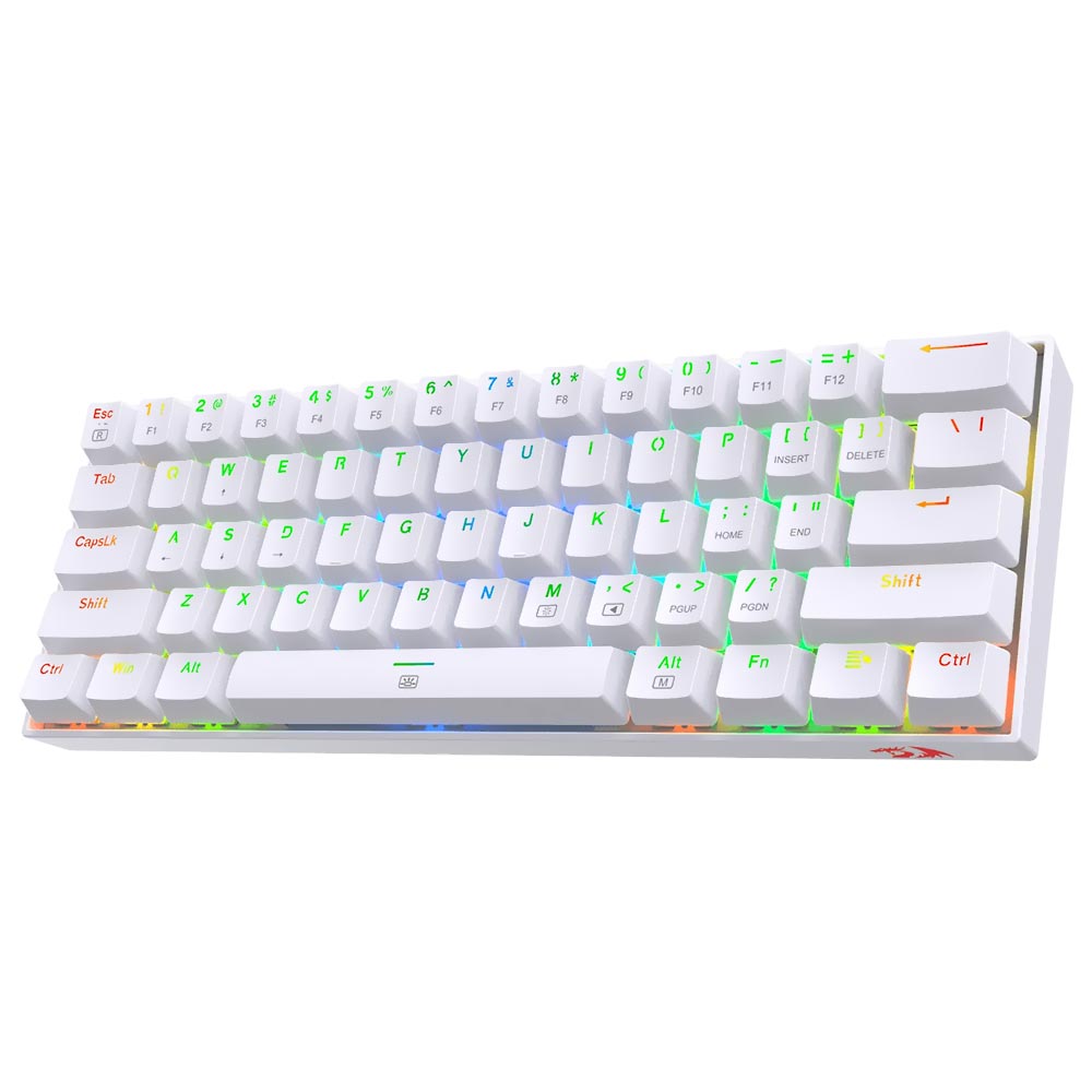 Teclado Gamer Mecânico Redragon K630W-RGB Dragonborn Mini USB / RED / Inglês - Branco