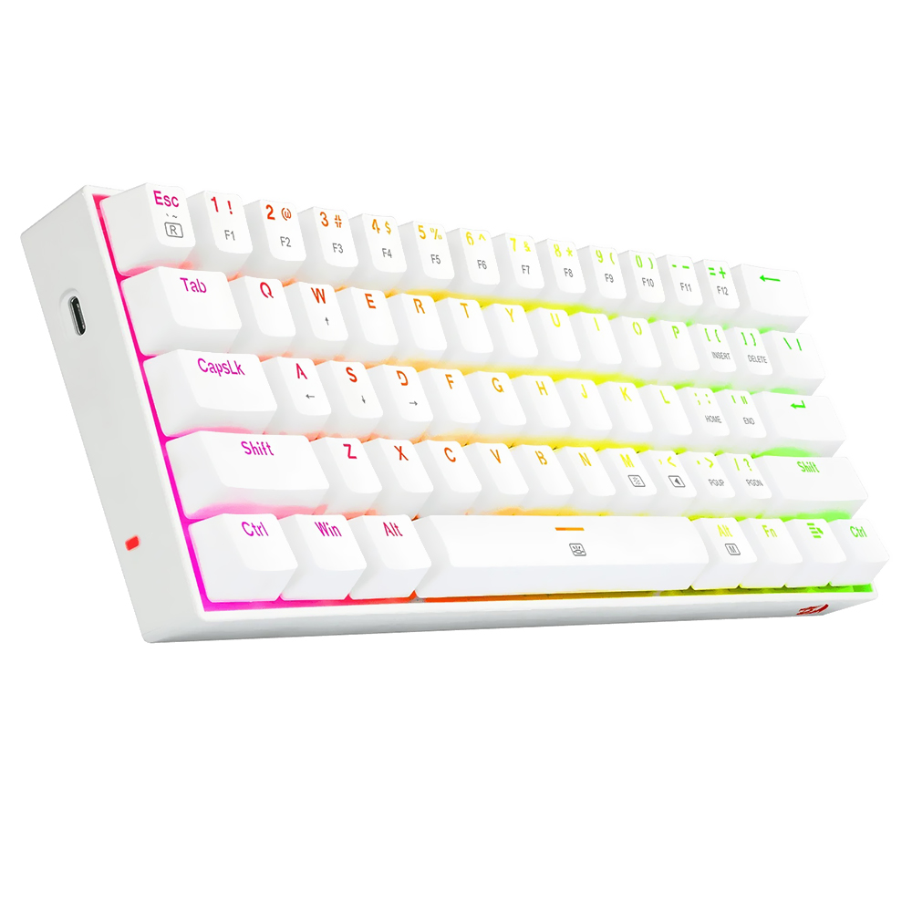 Teclado Gamer Mecânico Redragon K630W-RGB Dragonborn USB / RGB / Inglês - Branco