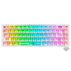 Teclado Gamer Mecânico Redragon K631CTB-RGB-PRO Castor Pro / Inglês - Branco Transparente