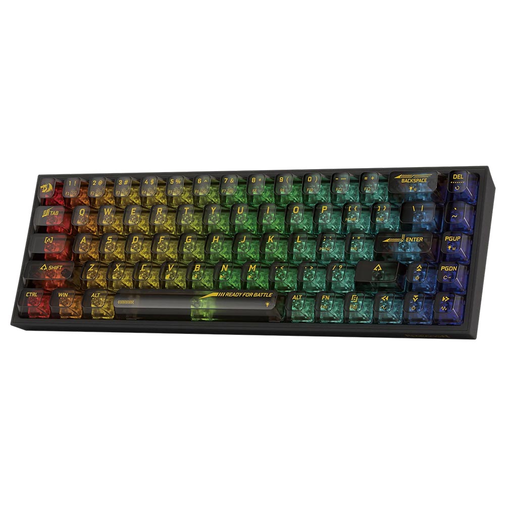 Teclado Gamer Mecânico Redragon K631CTB-RGB-PRO Castor Pro / Inglês - Preto Transparente