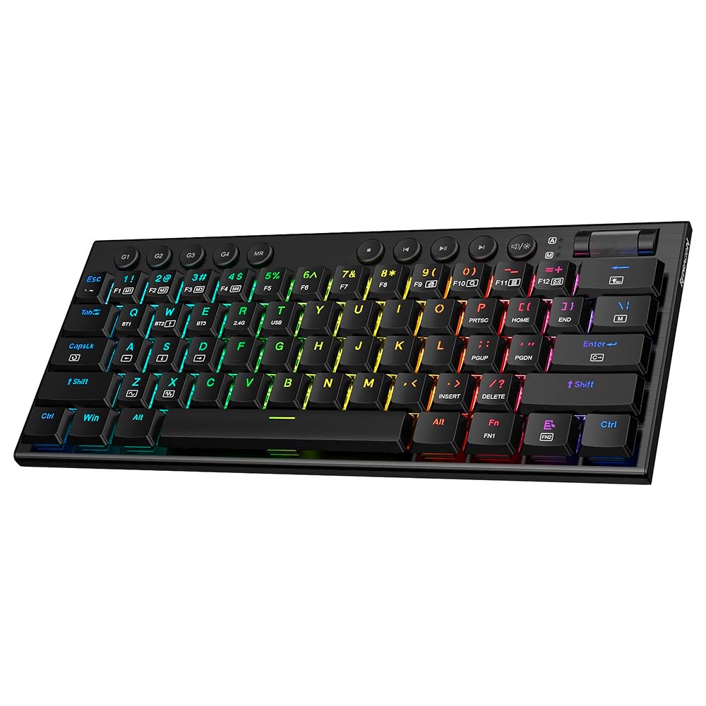 Teclado Gamer Mecânico Redragon K632-RGB Horus Mini USB / RGB / RED / Inglês - Preto