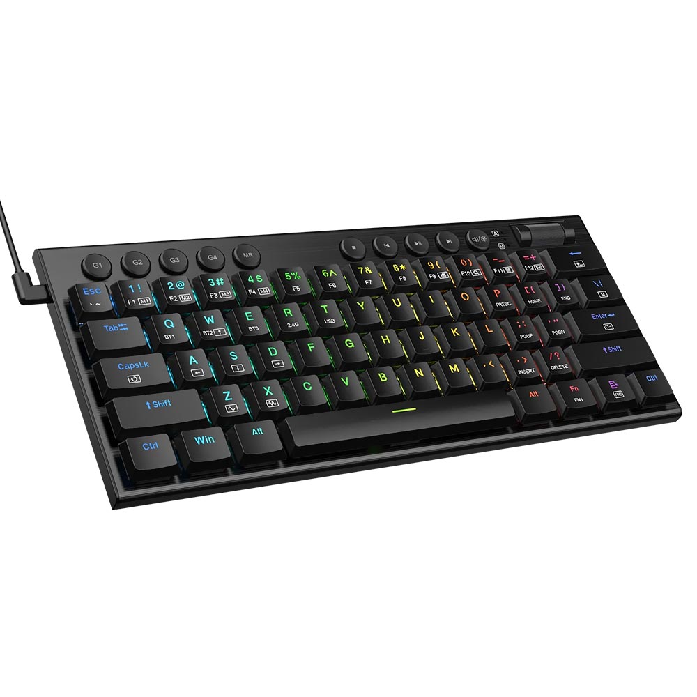 Teclado Gamer Mecânico Redragon K632RGB-PRO Horus Mini Pro Wireless / RED / Inglês - Preto