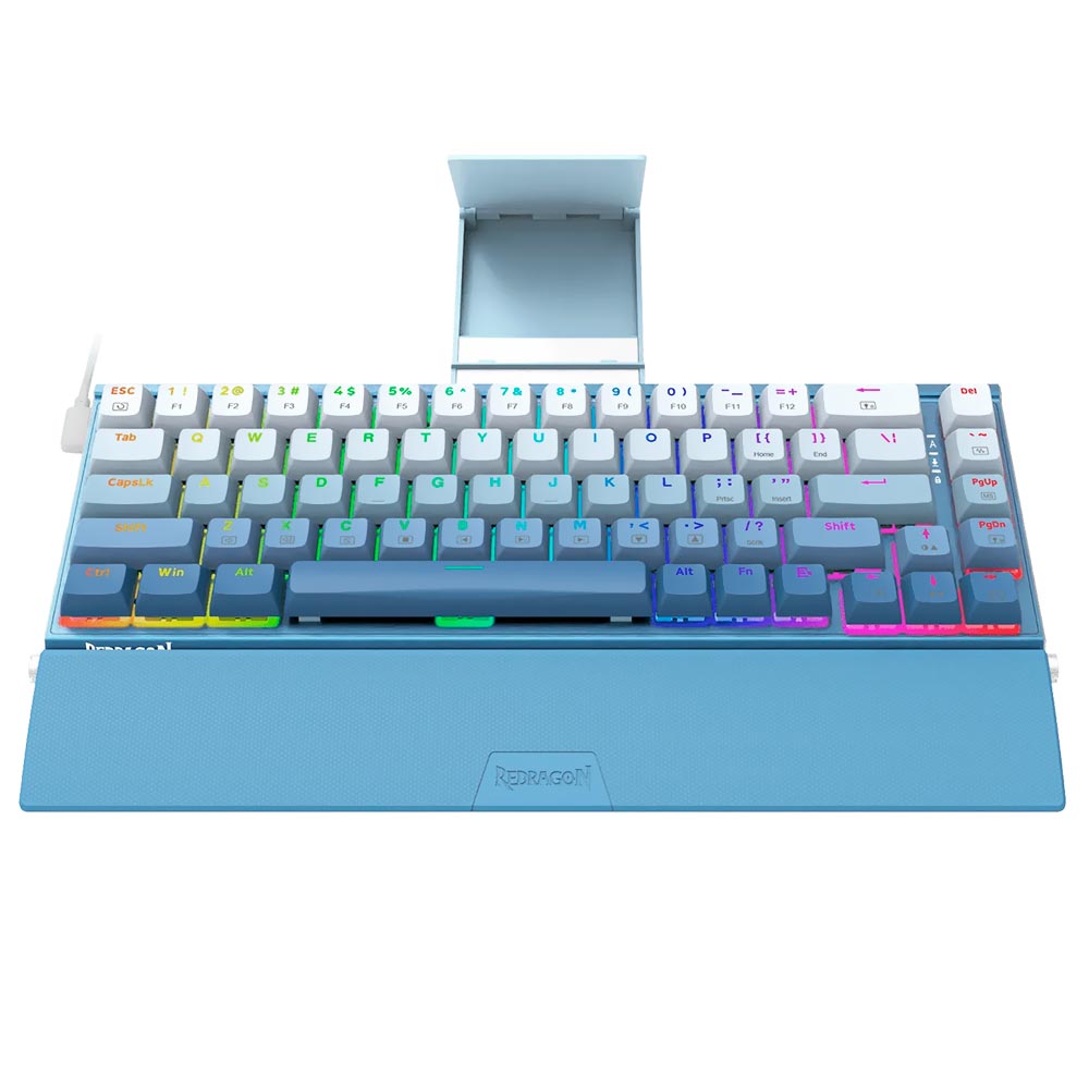 Teclado Gamer Mecânico Redragon K641B-BW-RGB Shaco USB / RGB / RED / Inglês - Azul