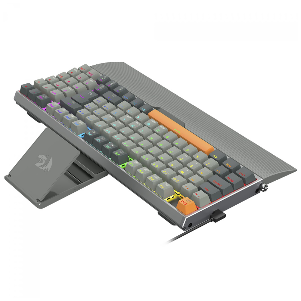 Teclado Gamer Mecânico Redragon K648GG-RGB Olaf Wireless / RGB / Red / Inglês - Cinza