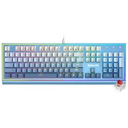 Teclado Gamer Mecânico Redragon K654GWB-RGB Bluesiren USB / RGB / Red / Inglês - Azul