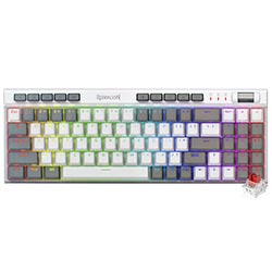 Teclado Gamer Mecânico Redragon K655WG-RGB Magic Wand SE USB / RGB / Red / Inglês - Branco / Cinza