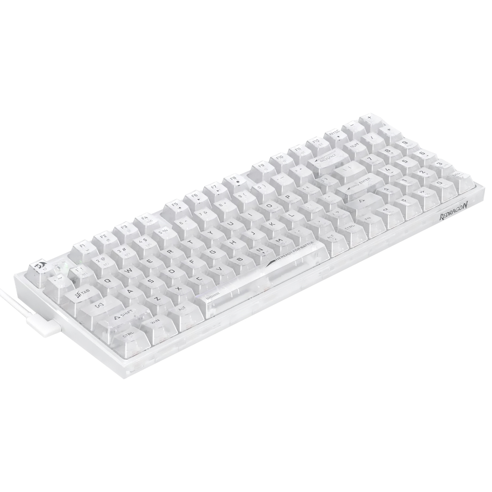 Teclado Gamer Mecânico Redragon K658CT-RGB-PRO Irelia Pro Wireless / RGB / Inglês - Transparente