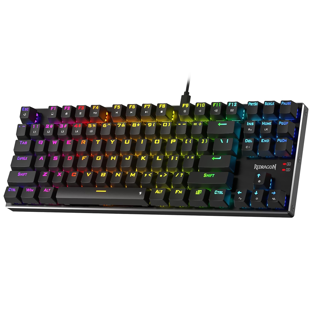 Teclado Gamer Mecânico Redragon K660RGB-PRO Dharma Pro TKL Wireless / RGB / RED / Inglês - Preto
