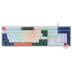 Teclado Gamer Mecânico Redragon K668WBO-RGB Trundle USB / RGB / Red / Inglês - Branco