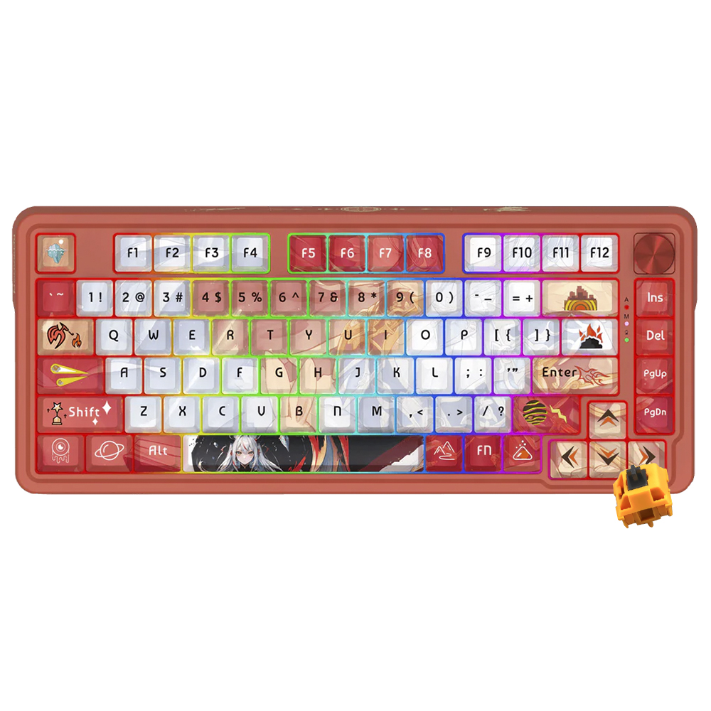Teclado Gamer Mecanico Redragon K673AK-RGB-PRO Eisa Ucal Pro Wireless / RGB / Ingles - Vermelho
