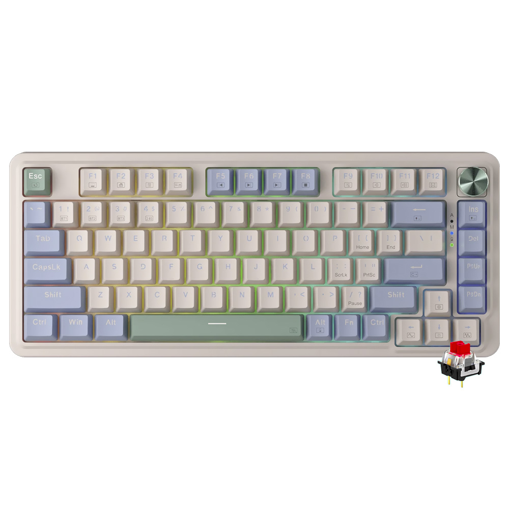 Teclado Gamer Mecanico Redragon K673CPG-RGB-PRO Ucal Pro Wireless / RGB / RED / Ingles - Branco / Verde
