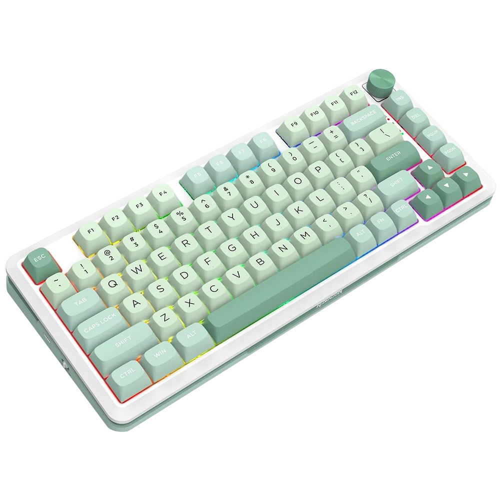 Teclado Gamer Mecânico Redragon K681MG-RGB-PRO Cyrus Pro Mini Wireless / RGB / Inglês - Verde / Branco