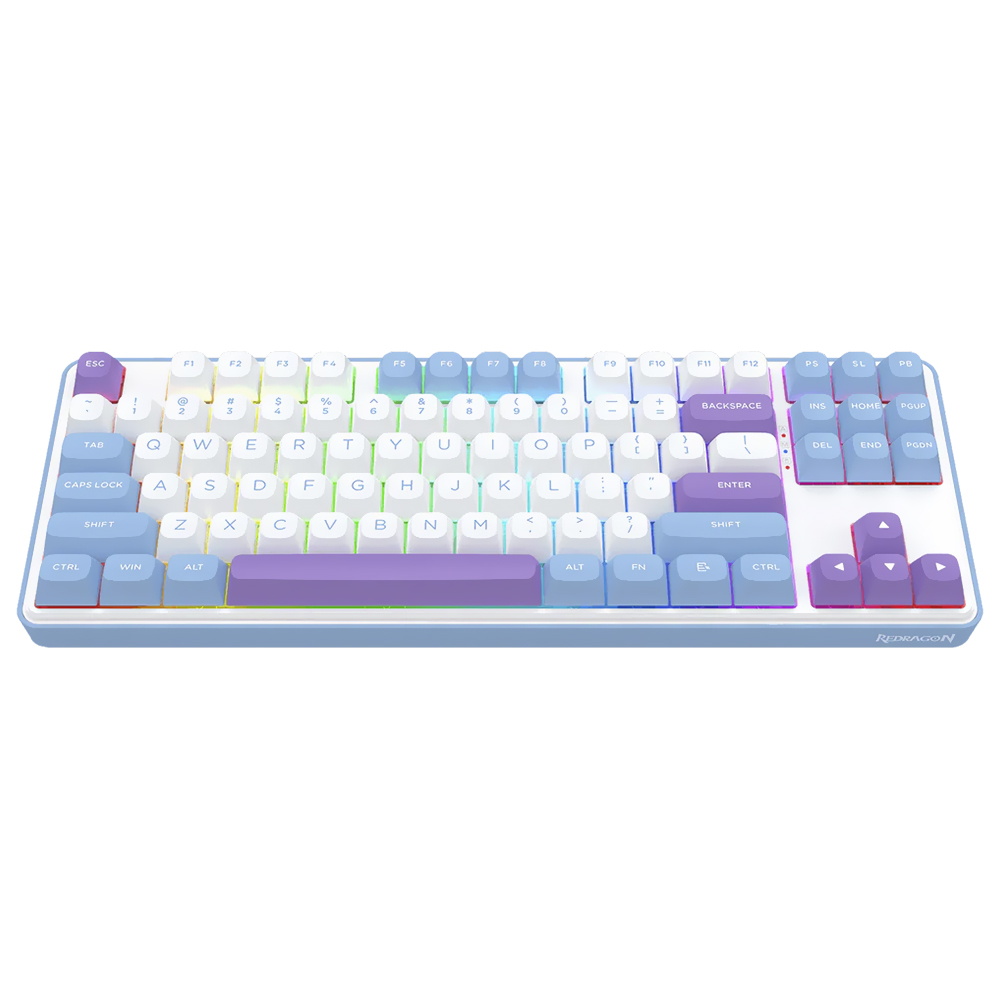 Teclado Gamer Mecânico Redragon K707WBP-RGB-PRO Star Blade Pro Wireless / RGB / Green / Inglês - Azul / Branco