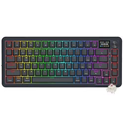 Teclado Gamer Mecânico Redragon K708-RGB-PRO Flekact Pro Wireless / RGB / LCD / Inglês - Preto