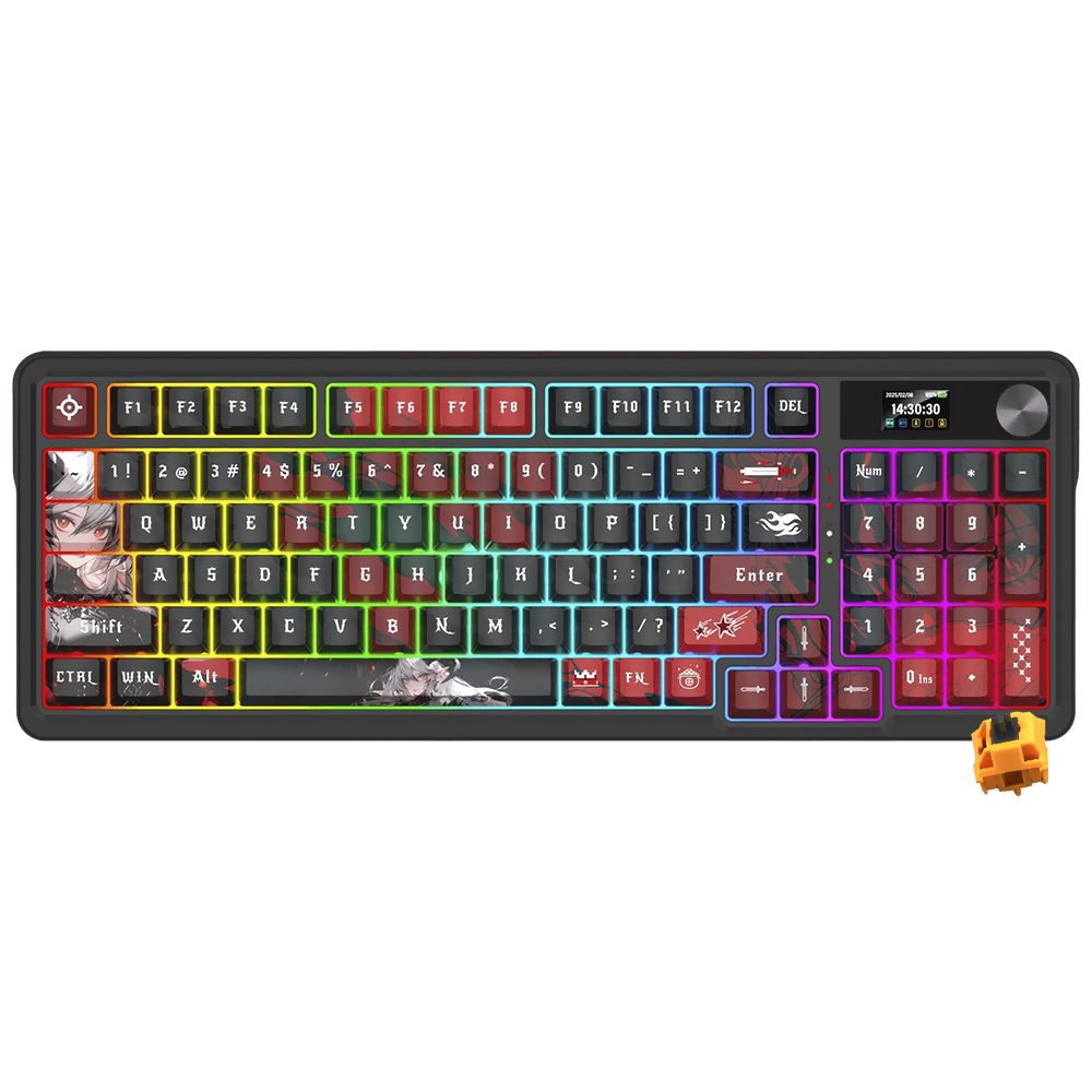 Teclado Gamer Mecânico Redragon K719AK-RGB-PRO Artemis Pro Wireless / RGB / Inglês - Preto