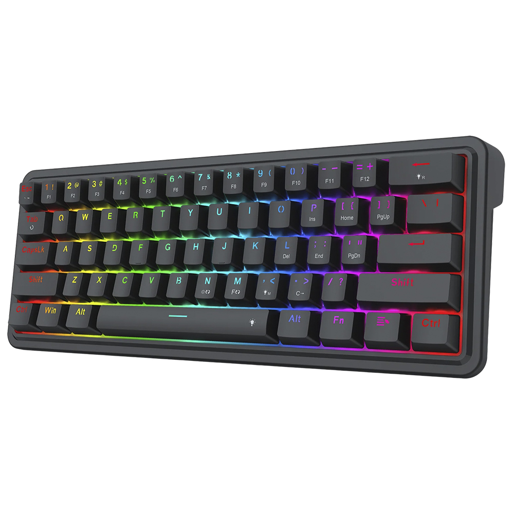 Teclado Gamer Mecânico Redragon K722-RGB Ironguard USB / RGB / Inglês - Preto