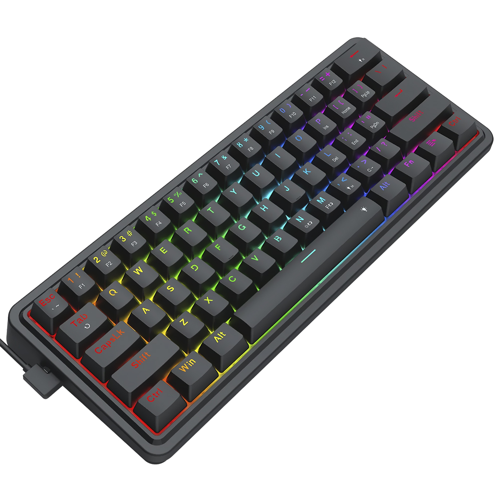 Teclado Gamer Mecânico Redragon K722-RGB Ironguard USB / RGB / Inglês - Preto