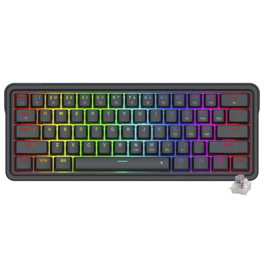 Teclado Gamer Mecânico Redragon K722-RGB Ironguard USB / RGB / Inglês - Preto