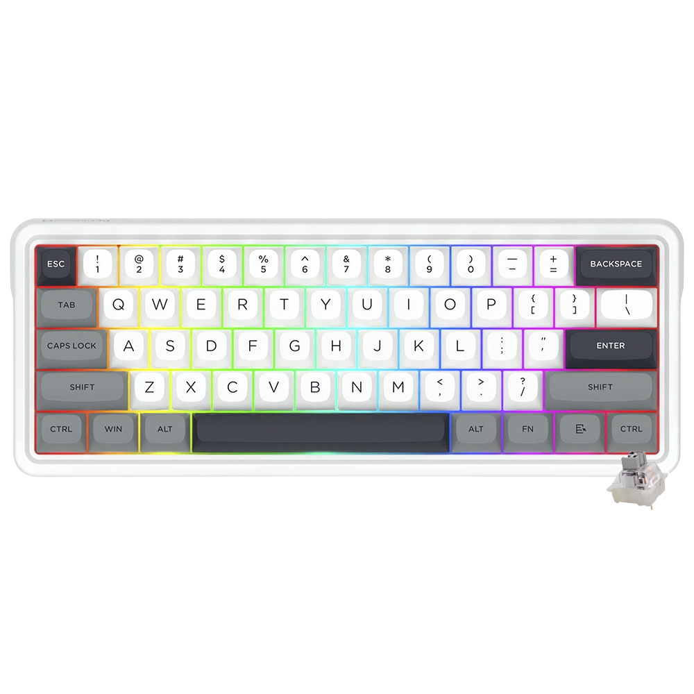 Teclado Gamer Mecânico Redragon K722WGP-RGB-PRO Ironguard USB / RGB / Inglês - Branco