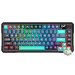 Teclado Gamer Mecânico Redragon K724GBG-RGB-PRO Behemoth Pro Wireless / RGB / Inglês - Preto